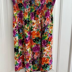 Body Central Multicolor Floral A-Line Skirt